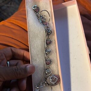 Brighton Silver and Pink Heart Charm Braceletset 3 piece